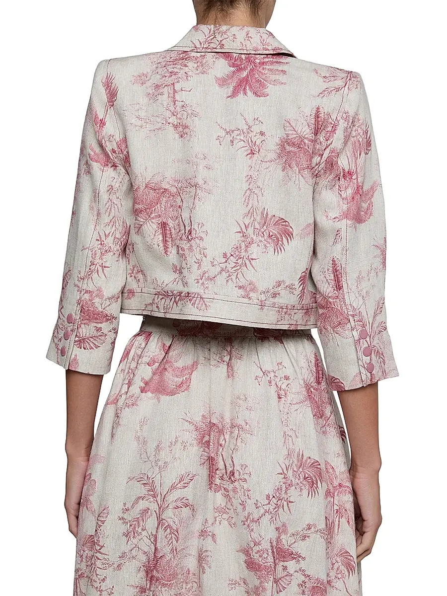 L'Agence Women's Eda Toile Linen Crop Jacket | Thumbnail 5 L'Agence Women's Eda Toile Linen Crop Jacket | Thumbnail 5