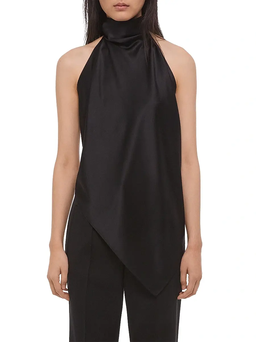 Helmut Lang Women's Silk Charmeuse Tie Scarf Top | Thumbnail 3 Helmut Lang Women's Silk Charmeuse Tie Scarf Top | Thumbnail 3