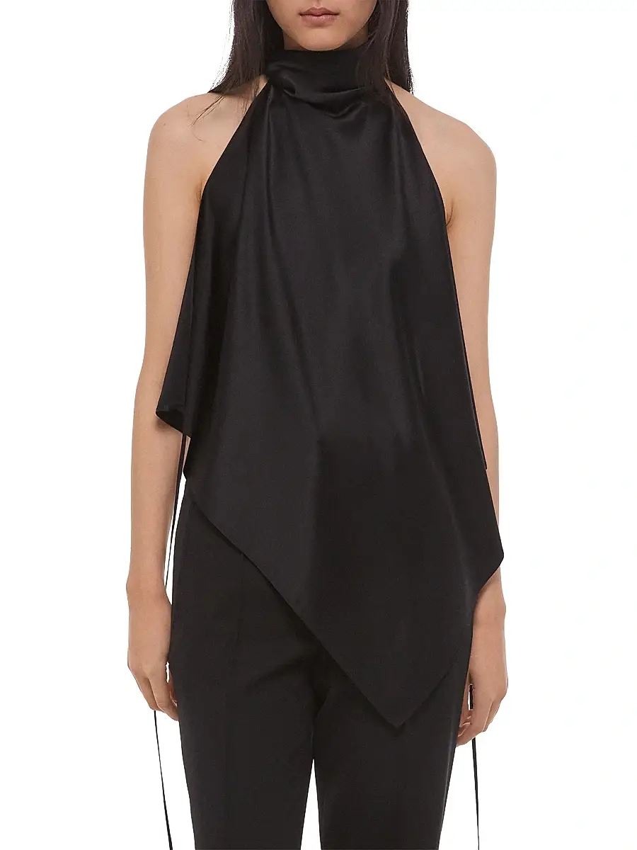 Helmut Lang Women's Silk Charmeuse Tie Scarf Top | Thumbnail 4 Helmut Lang Women's Silk Charmeuse Tie Scarf Top | Thumbnail 4