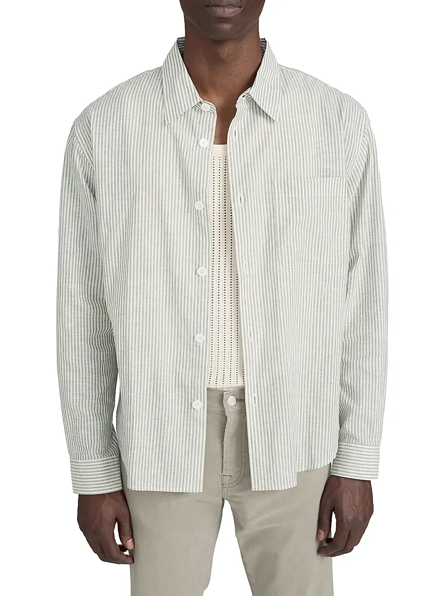 Frame Men's Seersucker Striped Shirt | Thumbnail 4