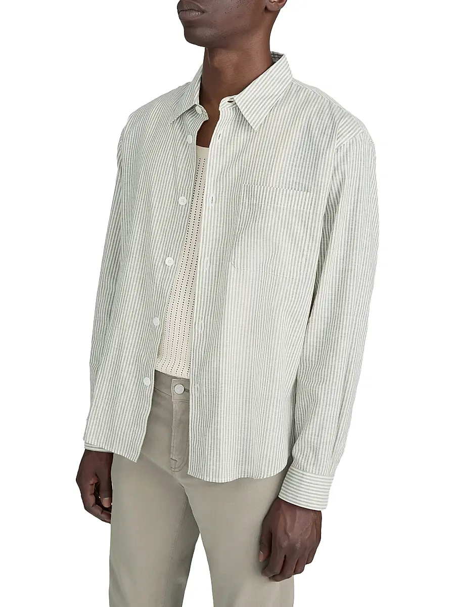 Frame Men's Seersucker Striped Shirt | Thumbnail 5