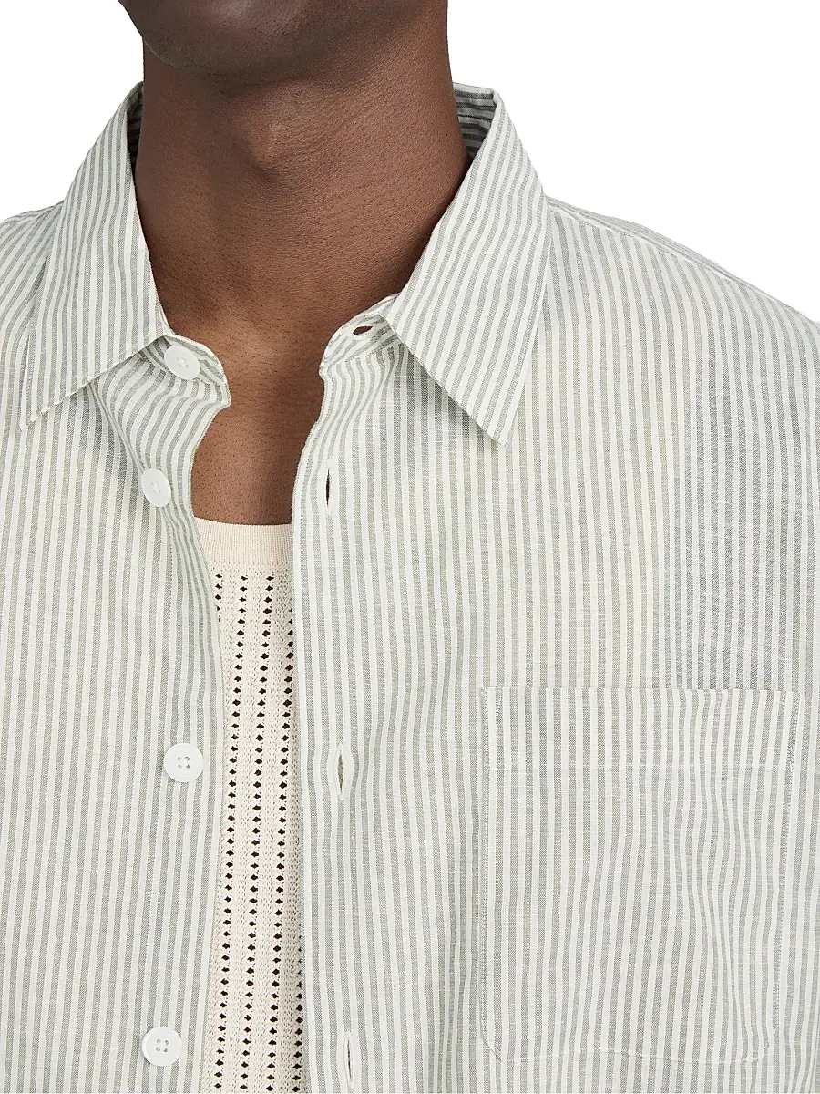 Frame Men's Seersucker Striped Shirt | Thumbnail 7