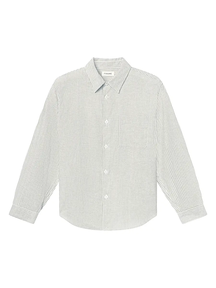 Frame Men's Seersucker Striped Shirt | Image 1 Frame Men's Seersucker Striped Shirt | Image 1