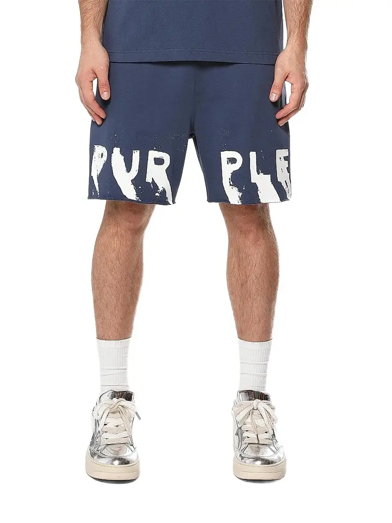 Purple Brand Men's Logo Fleece Shorts - Blue - Size XXL | Image 1 Purple Brand Men's Logo Fleece Shorts - Blue - Size XXL | Image 1