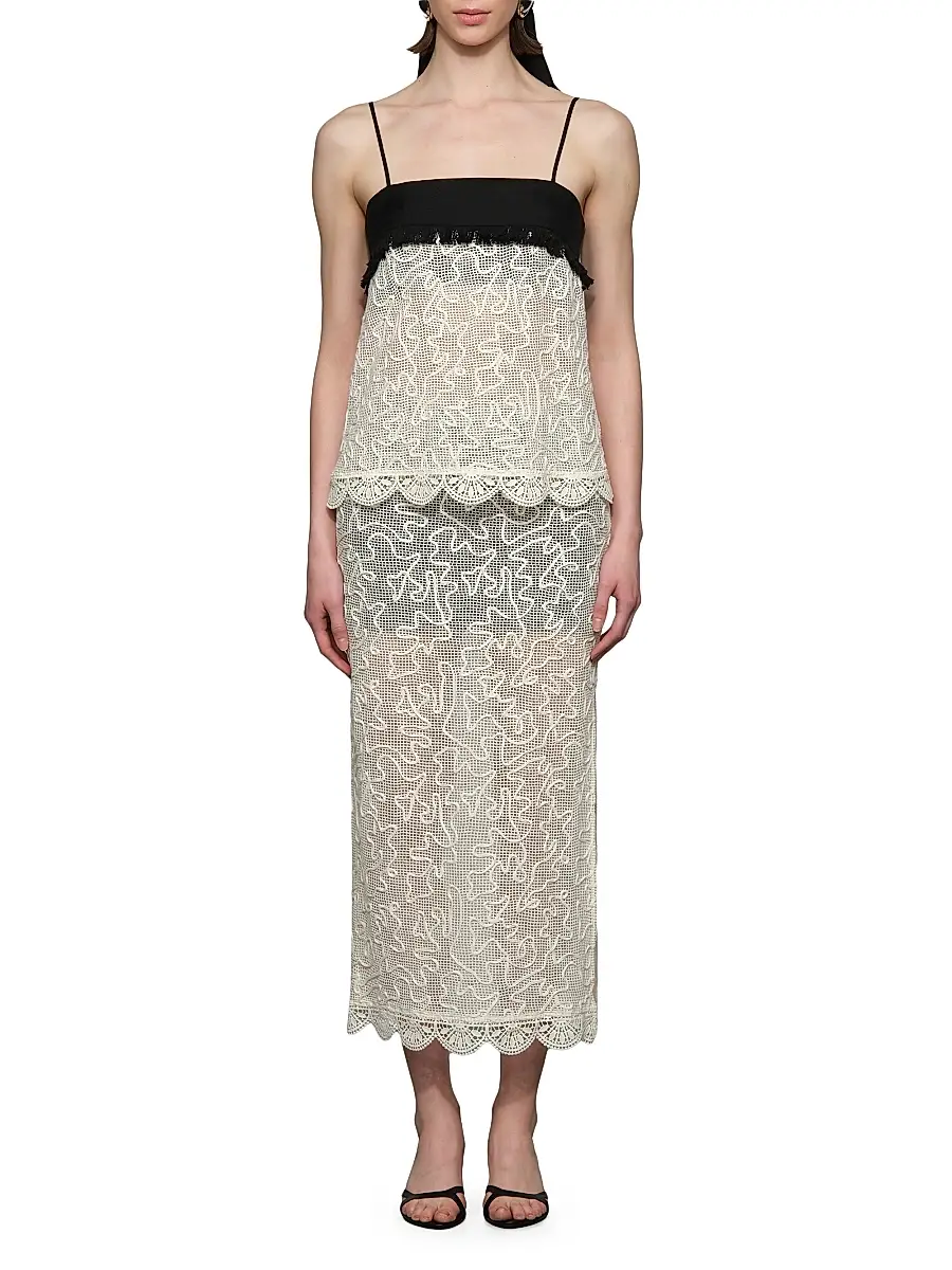 Et Ochs Women's Willis Embroidered Cotton Mesh Midi-Skirt | Thumbnail 2 Et Ochs Women's Willis Embroidered Cotton Mesh Midi-Skirt | Thumbnail 2
