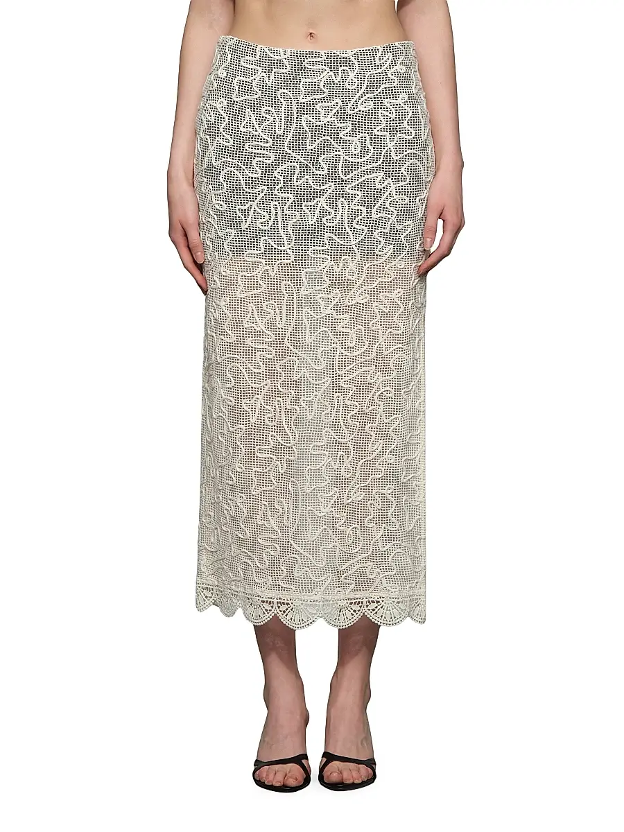 Et Ochs Women's Willis Embroidered Cotton Mesh Midi-Skirt | Thumbnail 3 Et Ochs Women's Willis Embroidered Cotton Mesh Midi-Skirt | Thumbnail 3