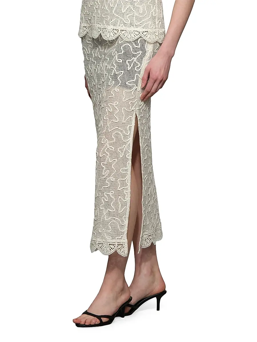 Et Ochs Women's Willis Embroidered Cotton Mesh Midi-Skirt | Thumbnail 4 Et Ochs Women's Willis Embroidered Cotton Mesh Midi-Skirt | Thumbnail 4