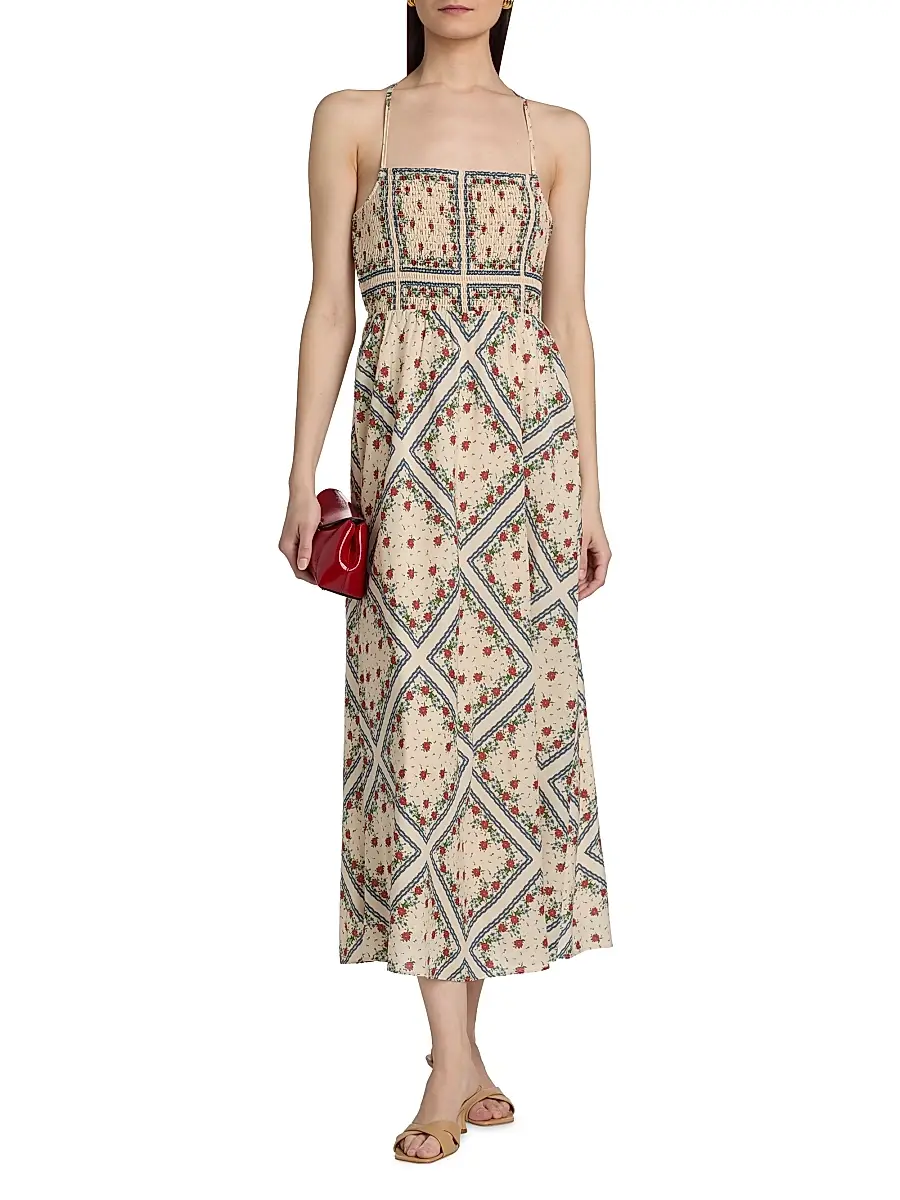 Cami NYC Women's Cecily Floral Cotton-Silk A-Line Midi-Dress | Thumbnail 3