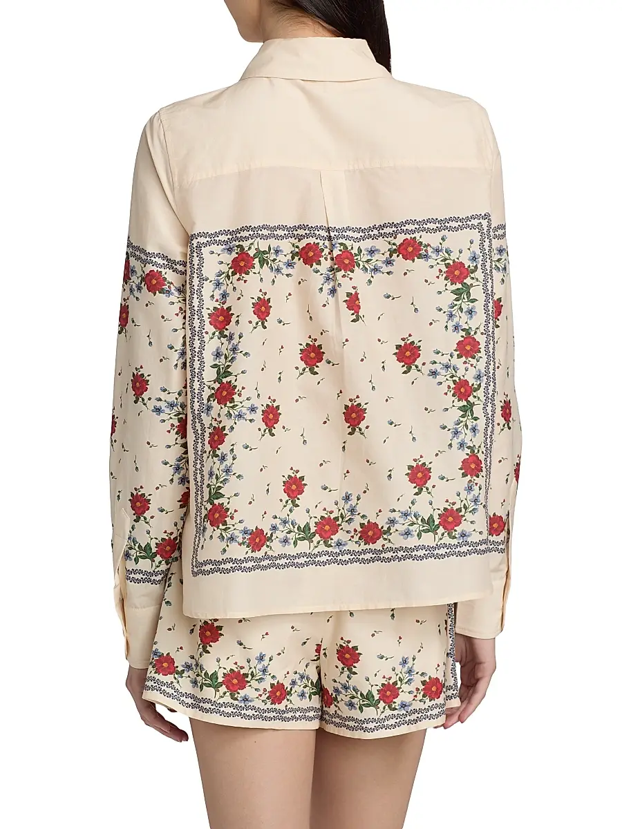 Cami NYC Women's Rafella Printed Cotton-Silk Button-Front Blouse | Thumbnail 5