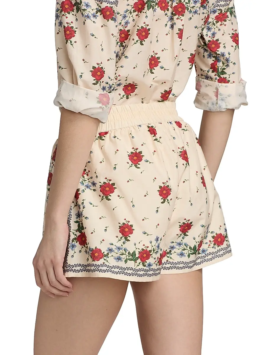 Cami NYC Women's Oslo Floral Cotton-Silk Drawstring Shorts | Thumbnail 5 Cami NYC Women's Oslo Floral Cotton-Silk Drawstring Shorts | Thumbnail 5
