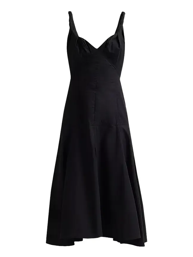 Women's Leo Cotton Poplin Midi-Dress Women's Leo Cotton Poplin Midi-Dress