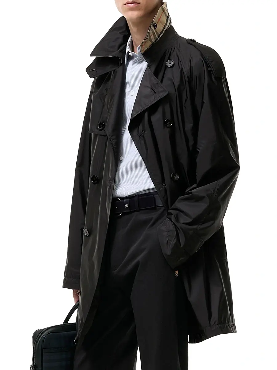 Burberry Men's Leadenham Double-Breasted Trench Coat | Thumbnail 4 Burberry Men's Leadenham Double-Breasted Trench Coat | Thumbnail 4