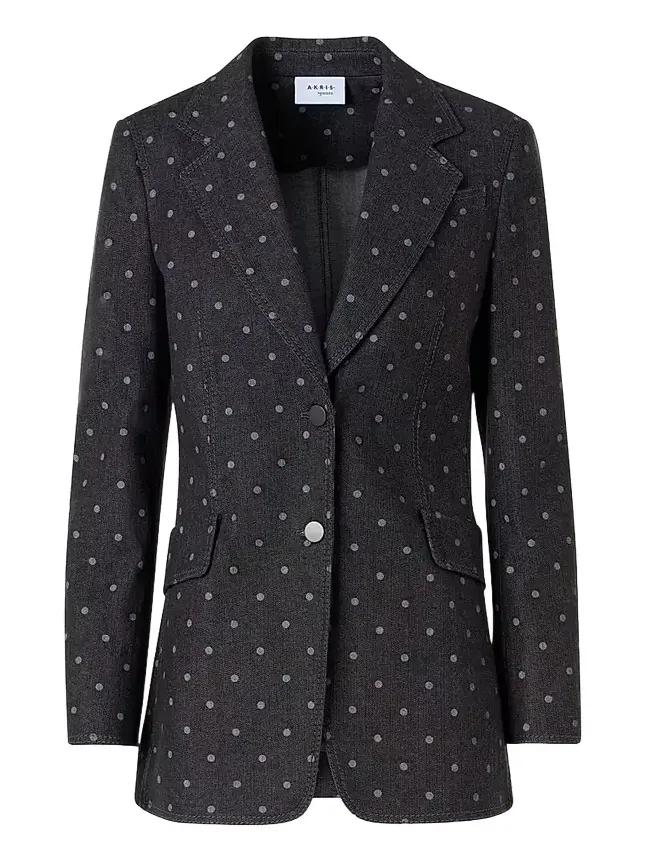 Women's Polka Dot Denim Blazer