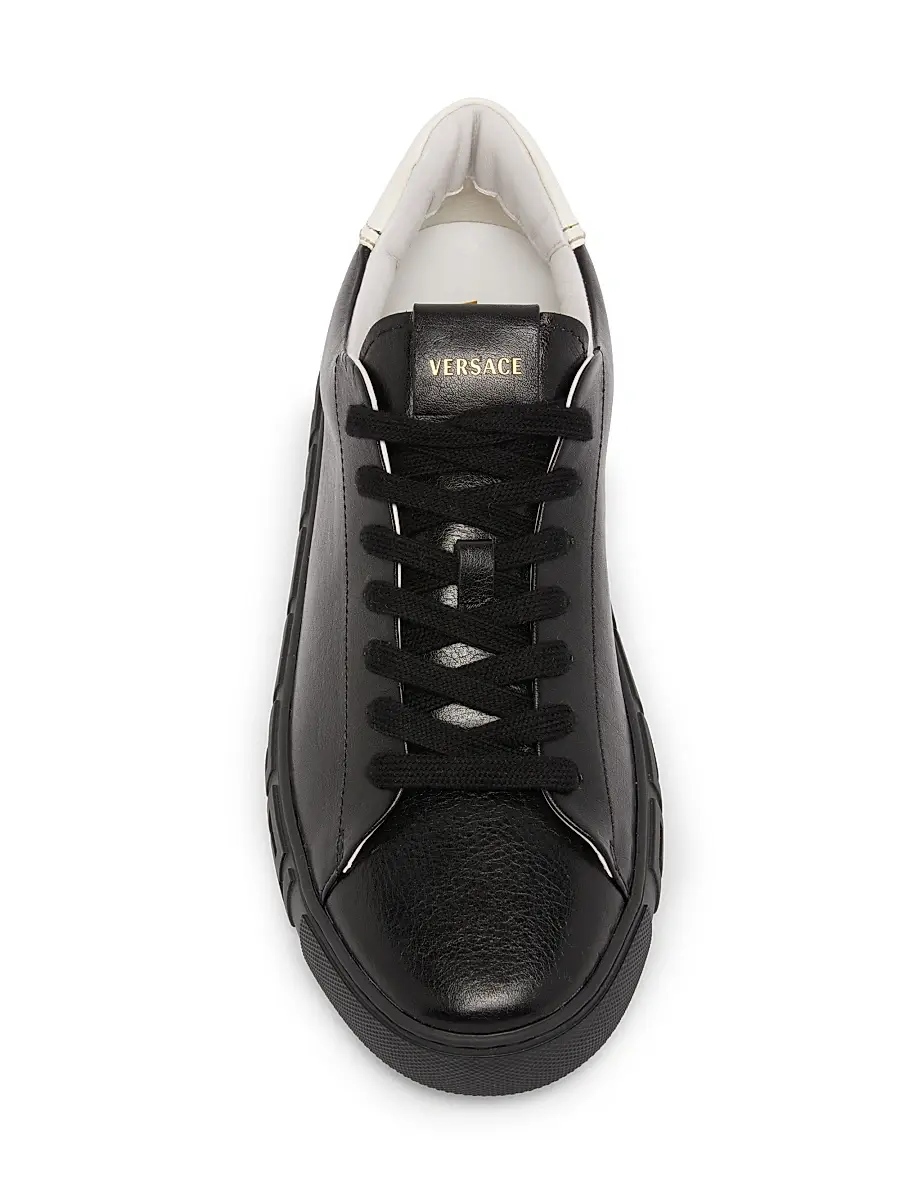 Versace Men's Greca Leather Low-Top Sneakers | Thumbnail 4