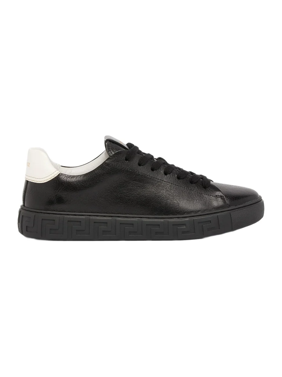 Men's Greca Leather Low-Top Sneakers Men's Greca Leather Low-Top Sneakers