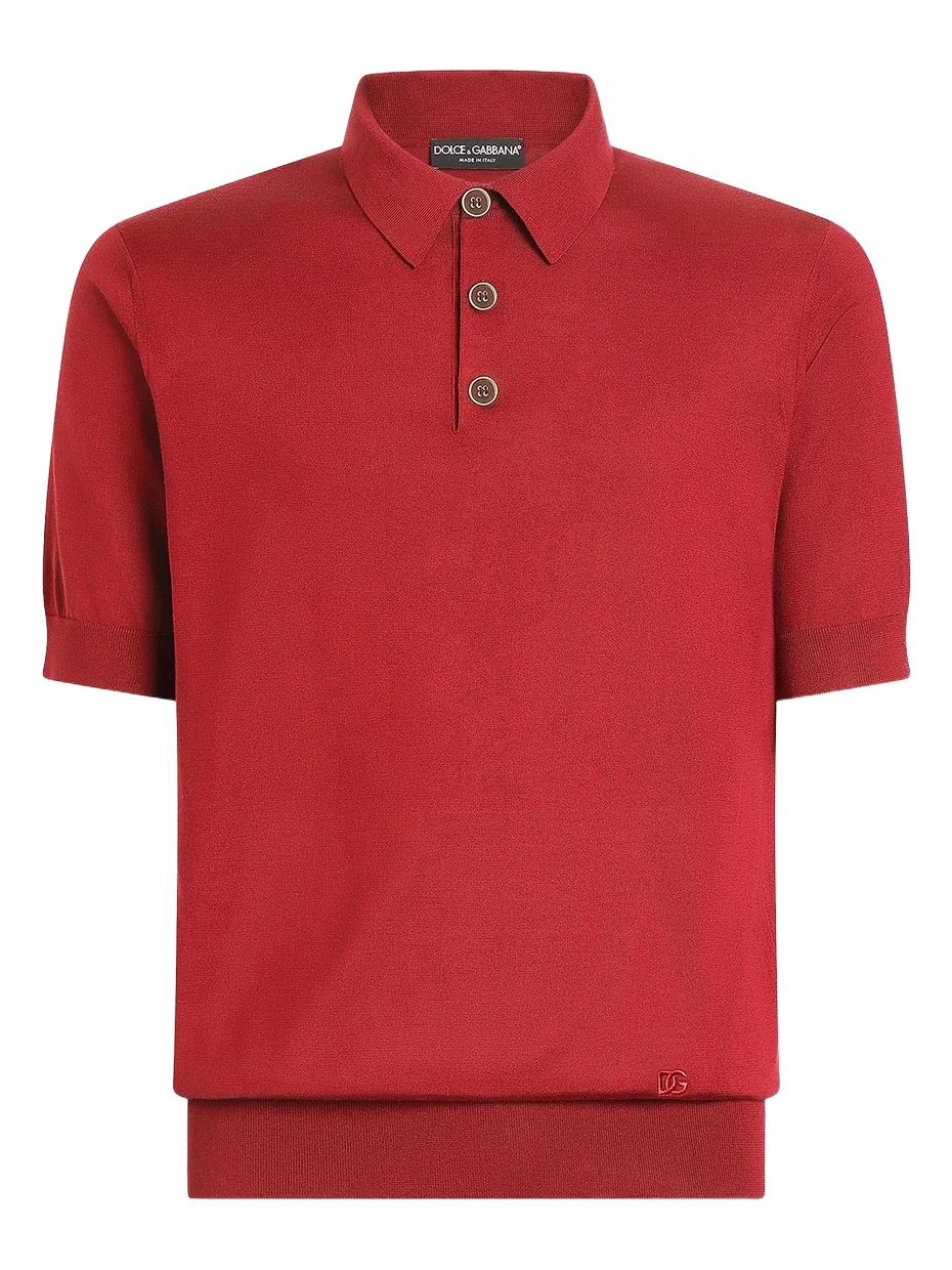 Dolce & Gabbana Men's Vinaccia Logo Silk Polo Shirt