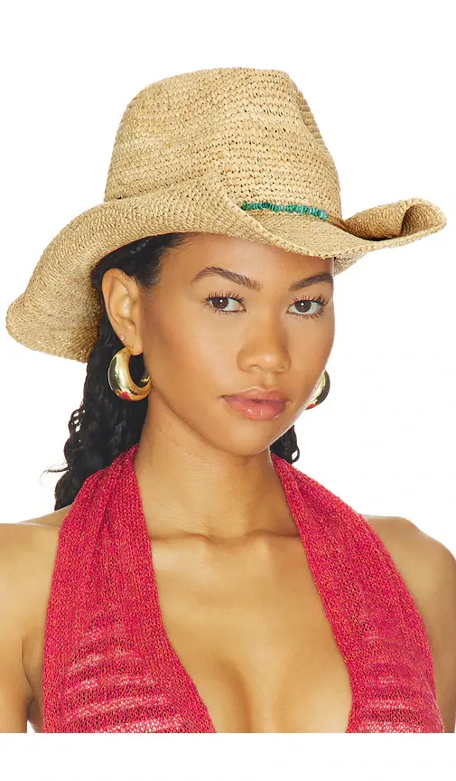 florabella Tanya Crochet Raffia Cowboy Hat | Image 1 florabella Tanya Crochet Raffia Cowboy Hat | Image 1