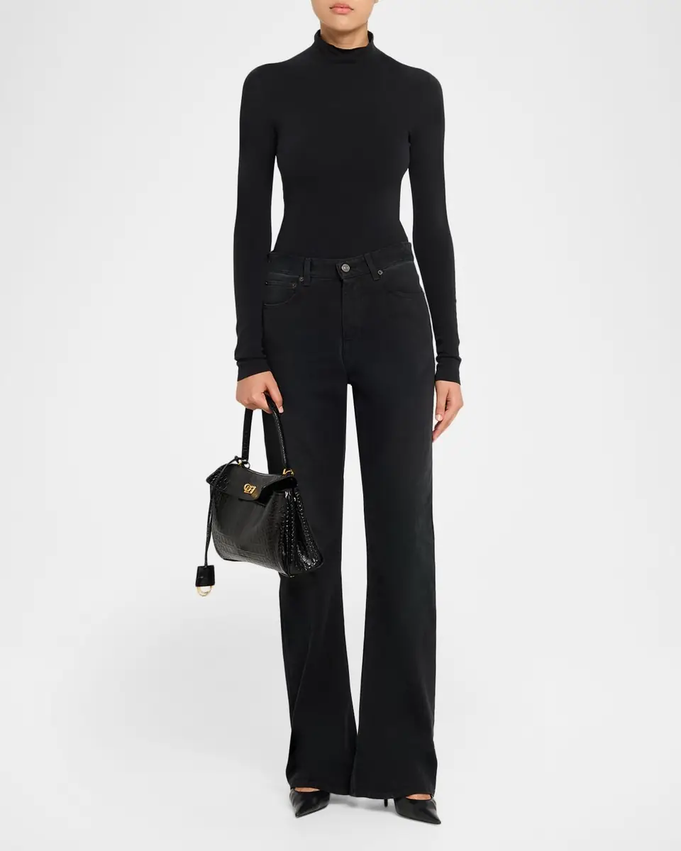 Balenciaga Rodeo Croc-Embossed Leather Top-Handle Bag | Thumbnail 4 Balenciaga Rodeo Croc-Embossed Leather Top-Handle Bag | Thumbnail 4