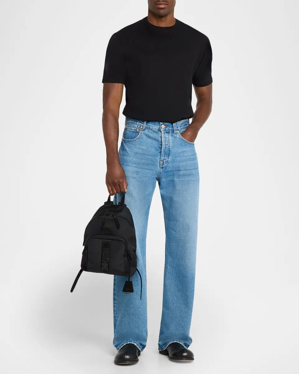 MOSCHINO Men's Logo Hardware Backpack | Thumbnail 4 MOSCHINO Men's Logo Hardware Backpack | Thumbnail 4
