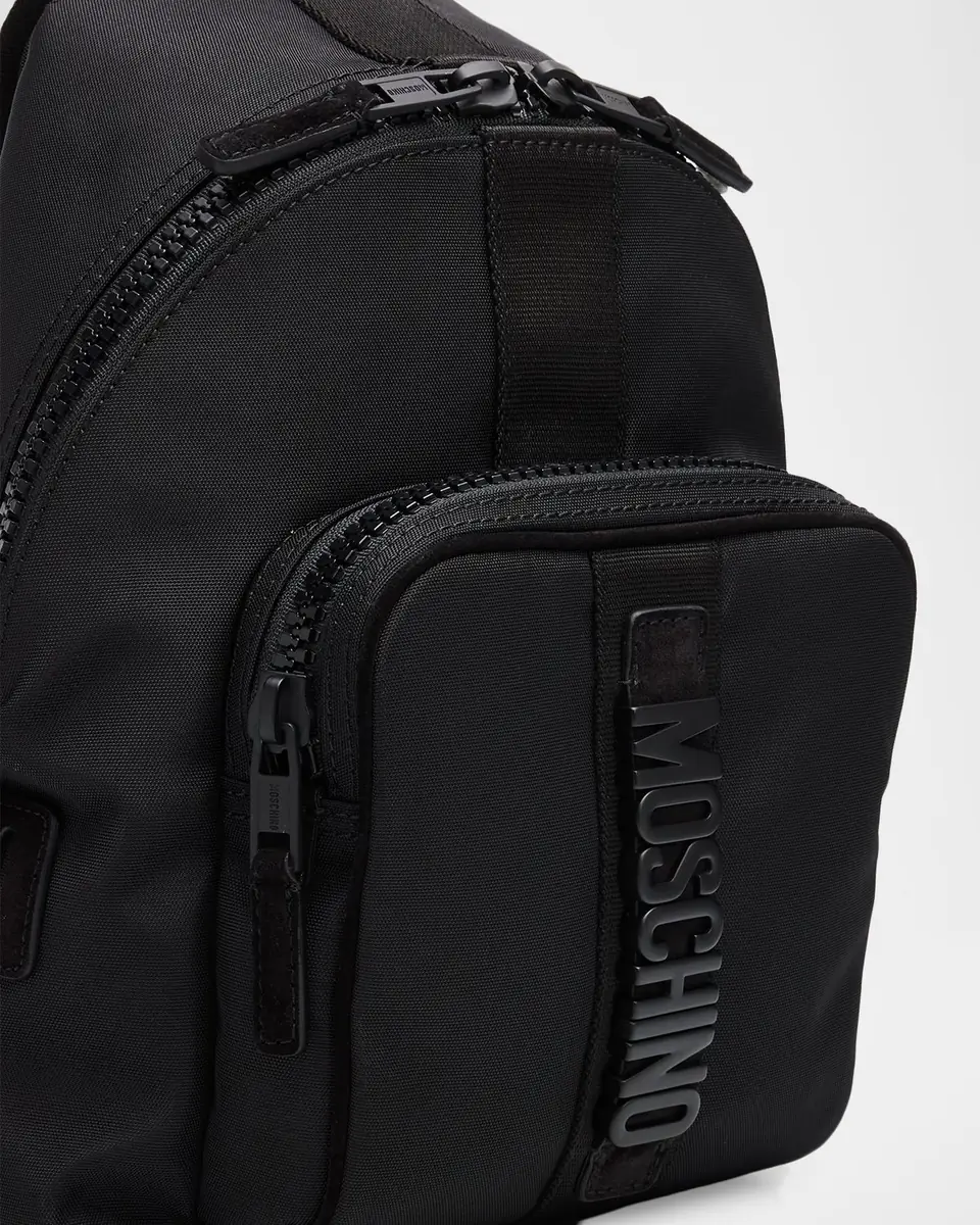 MOSCHINO Men's Logo Hardware Backpack | Thumbnail 5 MOSCHINO Men's Logo Hardware Backpack | Thumbnail 5