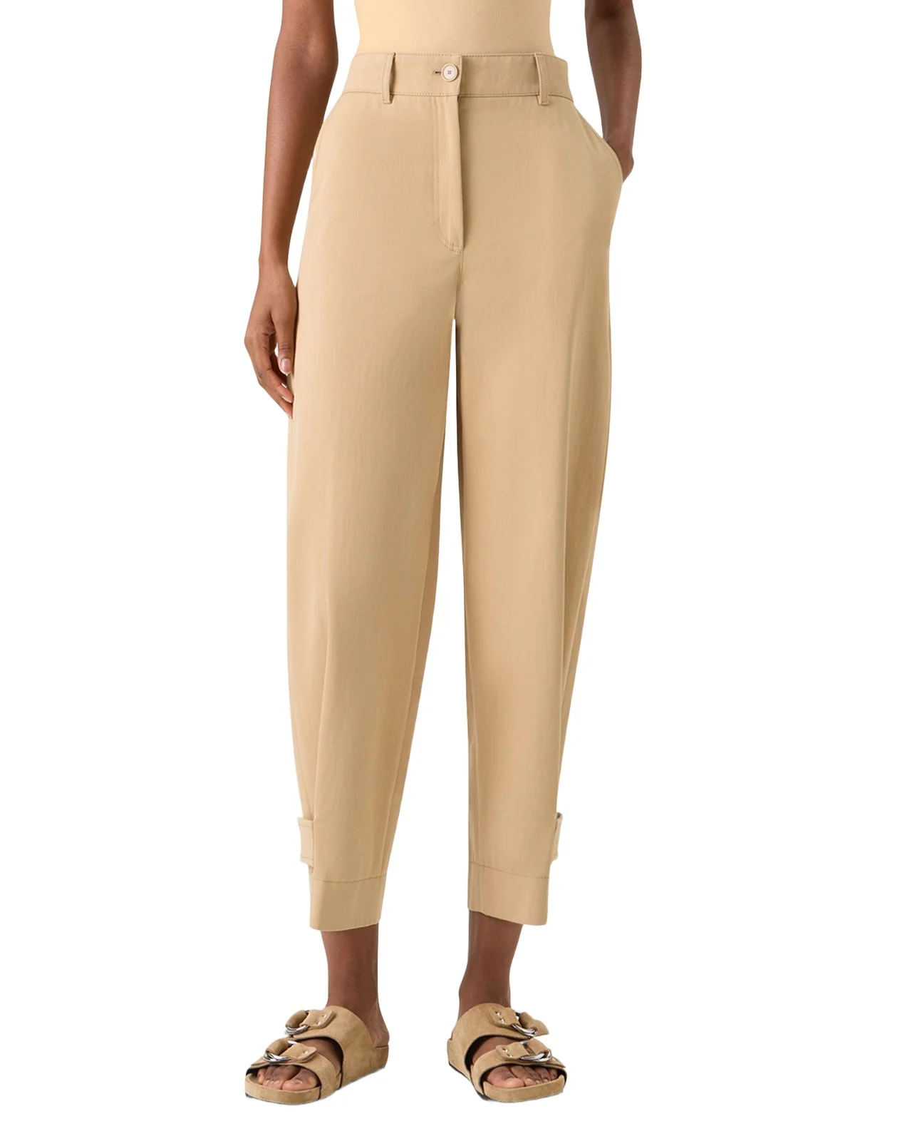 Fraser Cotton Gabardine Barrel-Leg Ankle Pants