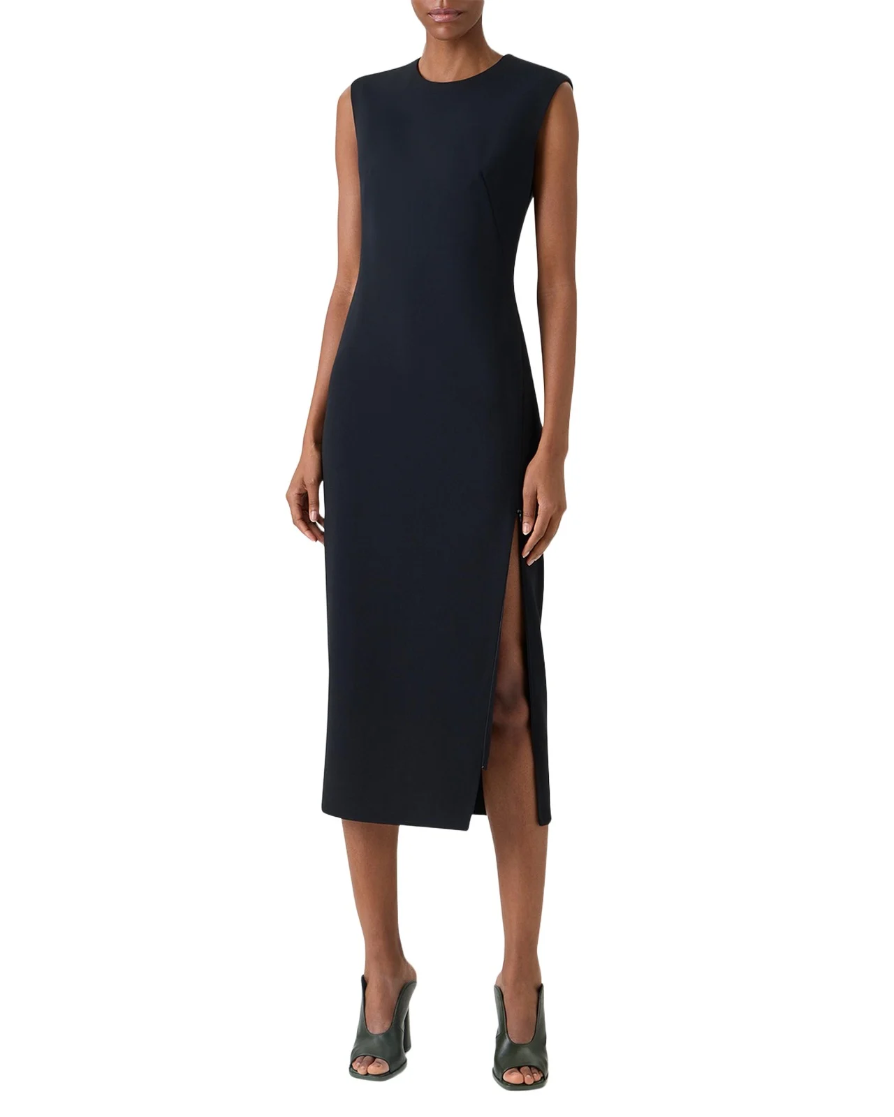 Wool-Blend Zipped-Slit Sheath Dress Wool-Blend Zipped-Slit Sheath Dress