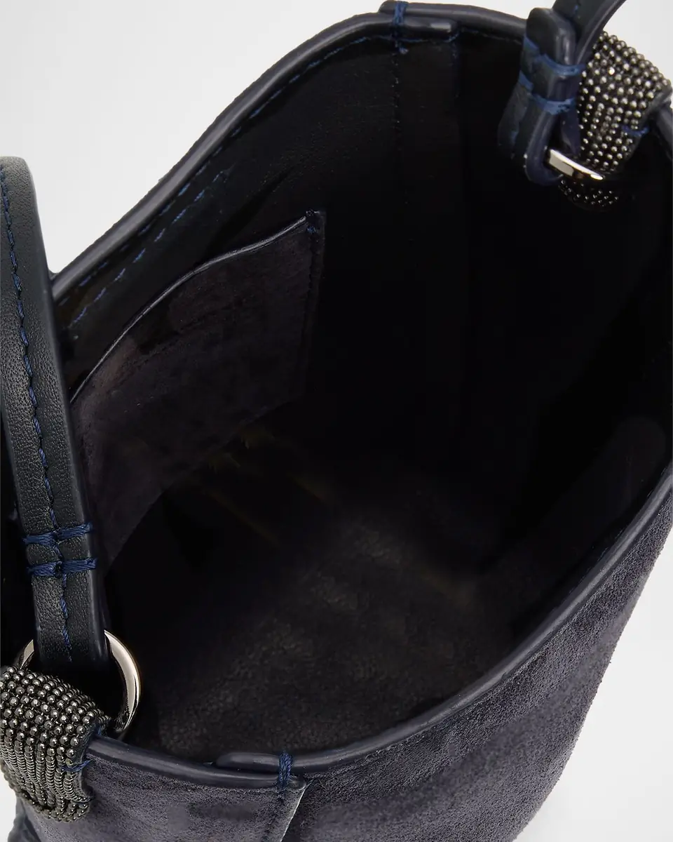 Brunello Cucinelli BC Duo Suede Phone Holder w/ Monili | Thumbnail 3