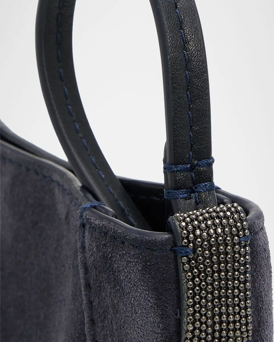 Brunello Cucinelli BC Duo Suede Phone Holder w/ Monili | Thumbnail 5
