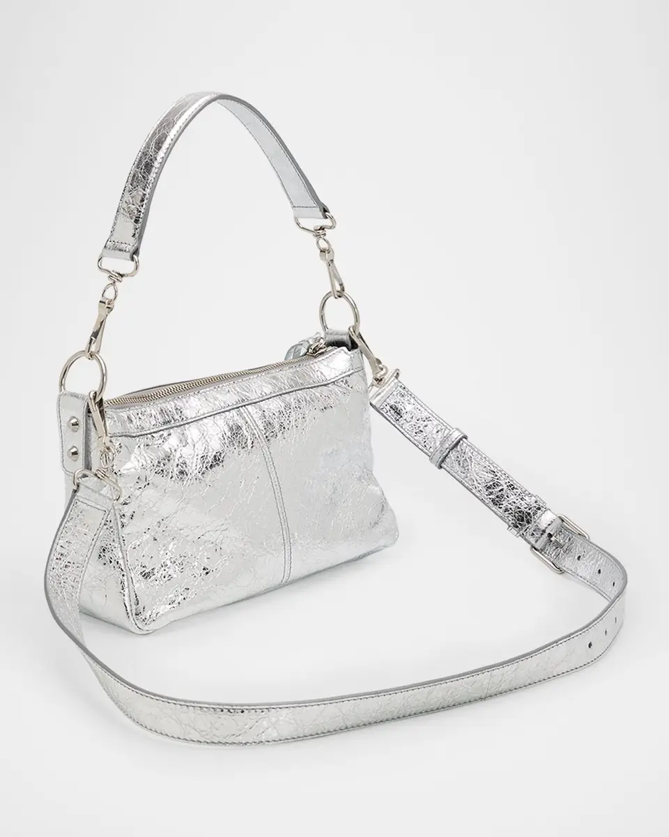 Balenciaga Le City Mini Metallic Leather Moto Shoulder Bag | Thumbnail 2 Balenciaga Le City Mini Metallic Leather Moto Shoulder Bag | Thumbnail 2
