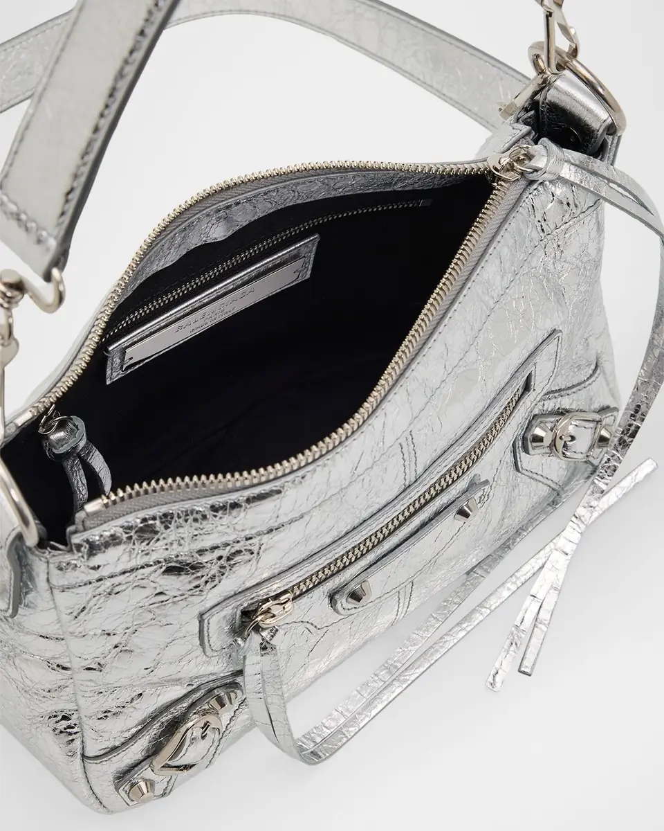 Balenciaga Le City Mini Metallic Leather Moto Shoulder Bag | Thumbnail 3 Balenciaga Le City Mini Metallic Leather Moto Shoulder Bag | Thumbnail 3
