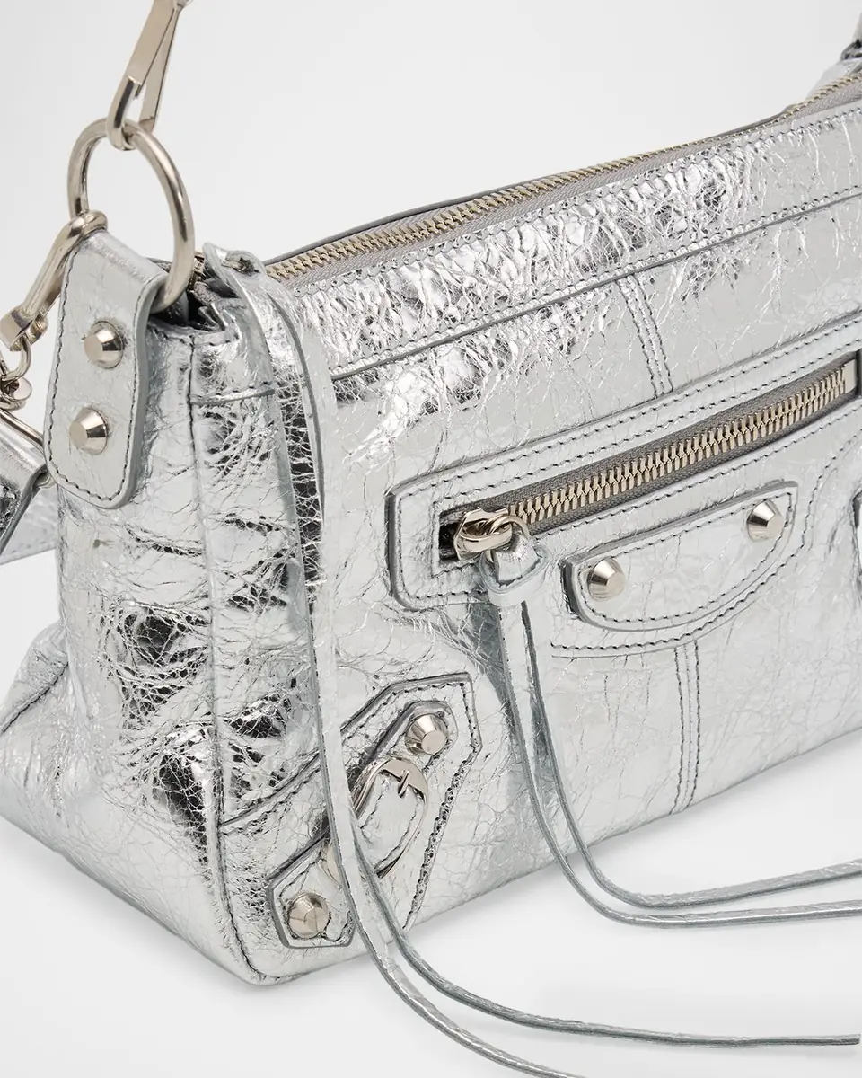 Balenciaga Le City Mini Metallic Leather Moto Shoulder Bag | Thumbnail 5 Balenciaga Le City Mini Metallic Leather Moto Shoulder Bag | Thumbnail 5