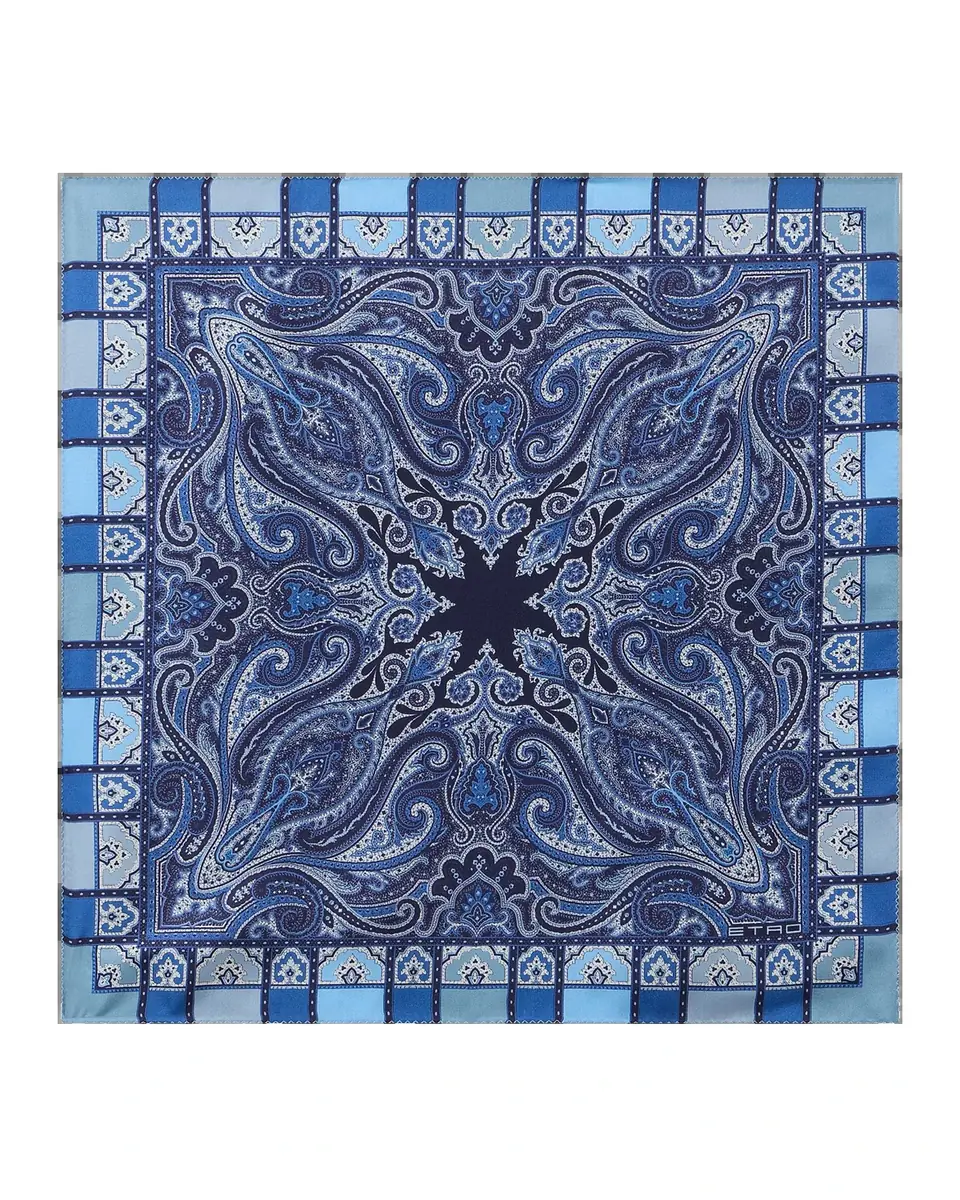 Etro Men's Paisley Silk Square Scarf | Thumbnail 2 Etro Men's Paisley Silk Square Scarf | Thumbnail 2
