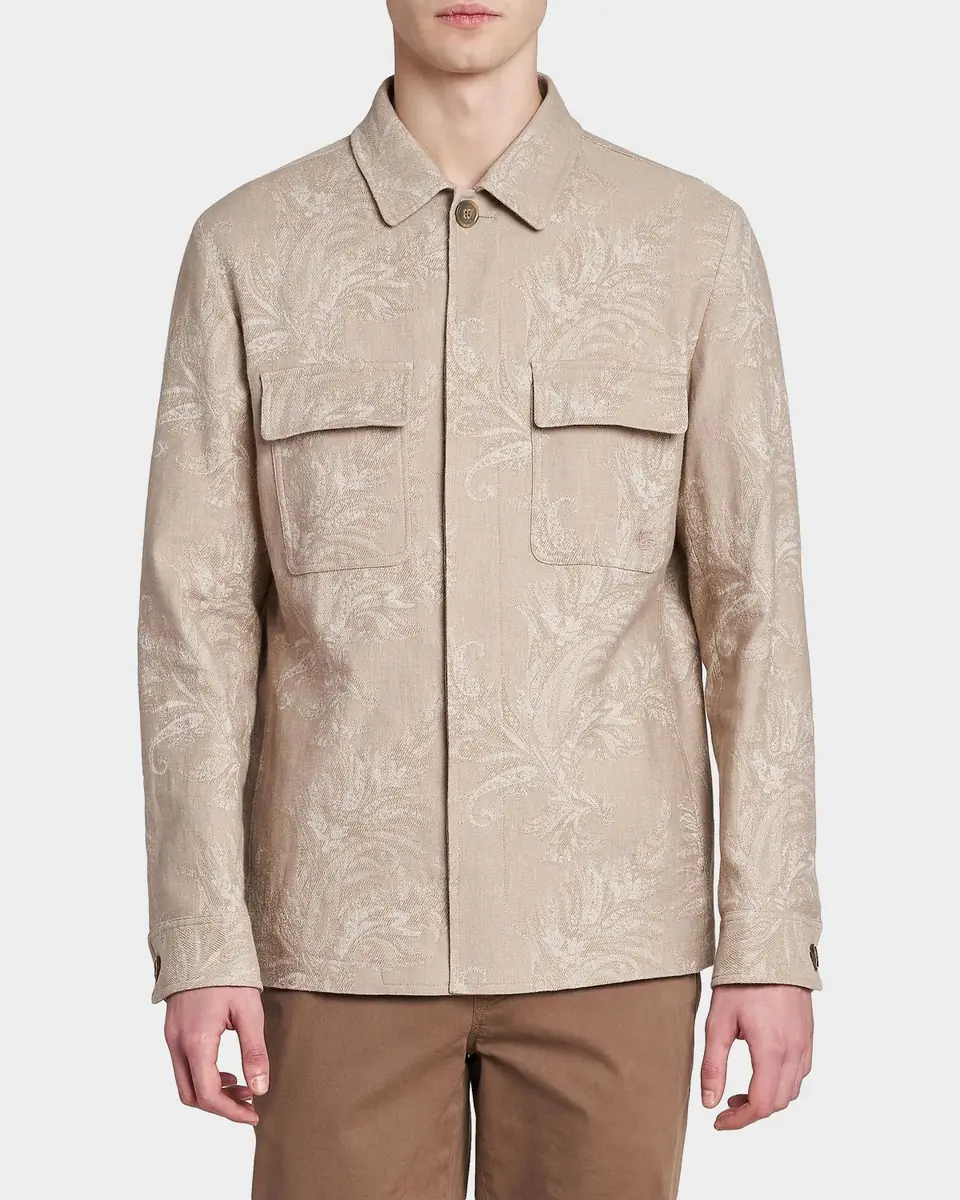 Etro Men's Paisley Jacquard Cotton Overshirt | Thumbnail 3 Etro Men's Paisley Jacquard Cotton Overshirt | Thumbnail 3