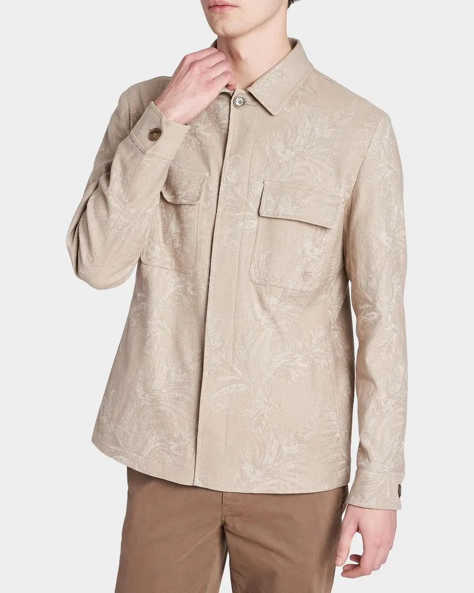 Etro Men's Paisley Jacquard Cotton Overshirt | Thumbnail 4 Etro Men's Paisley Jacquard Cotton Overshirt | Thumbnail 4