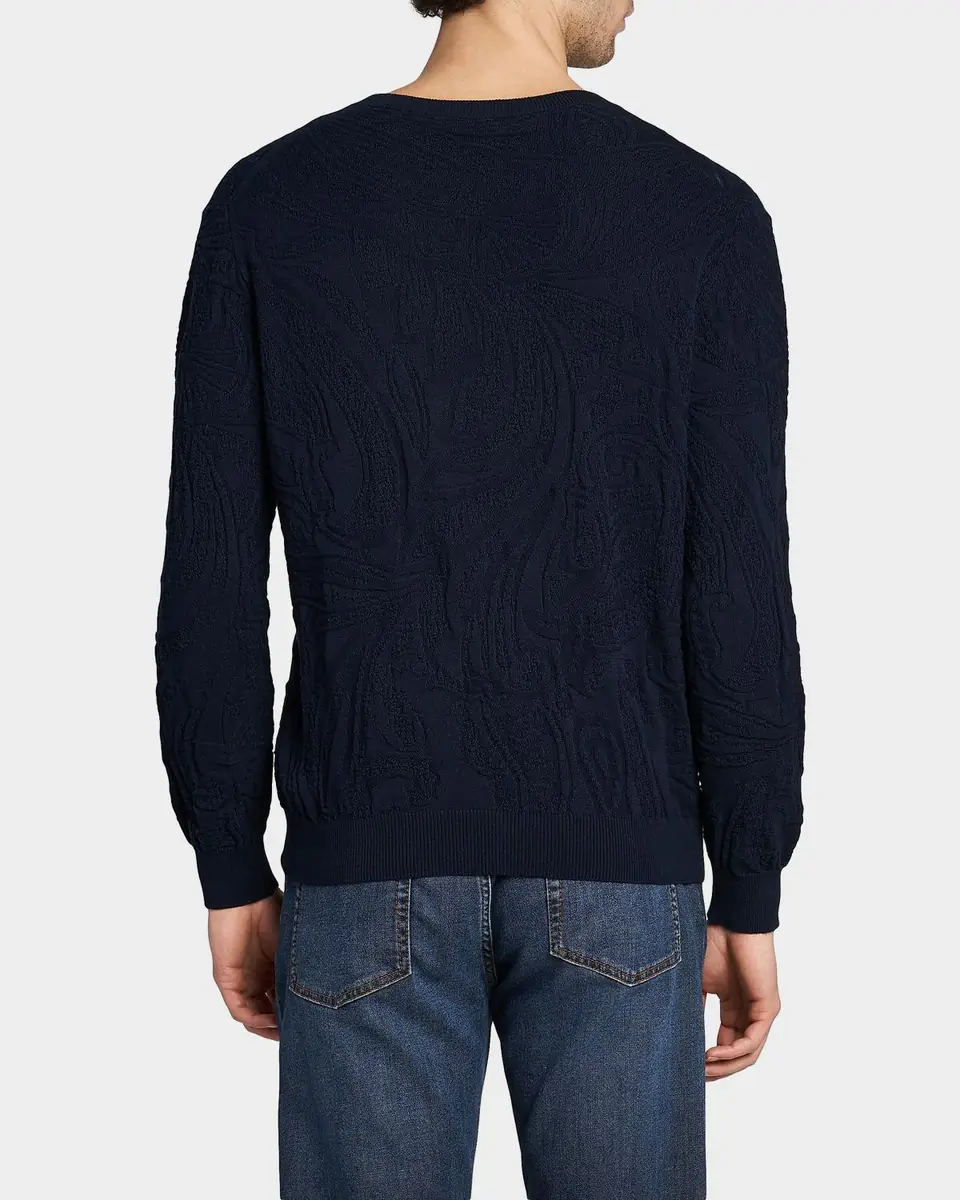 Etro Men's Roma Textural Cotton Knit Sweater | Thumbnail 2