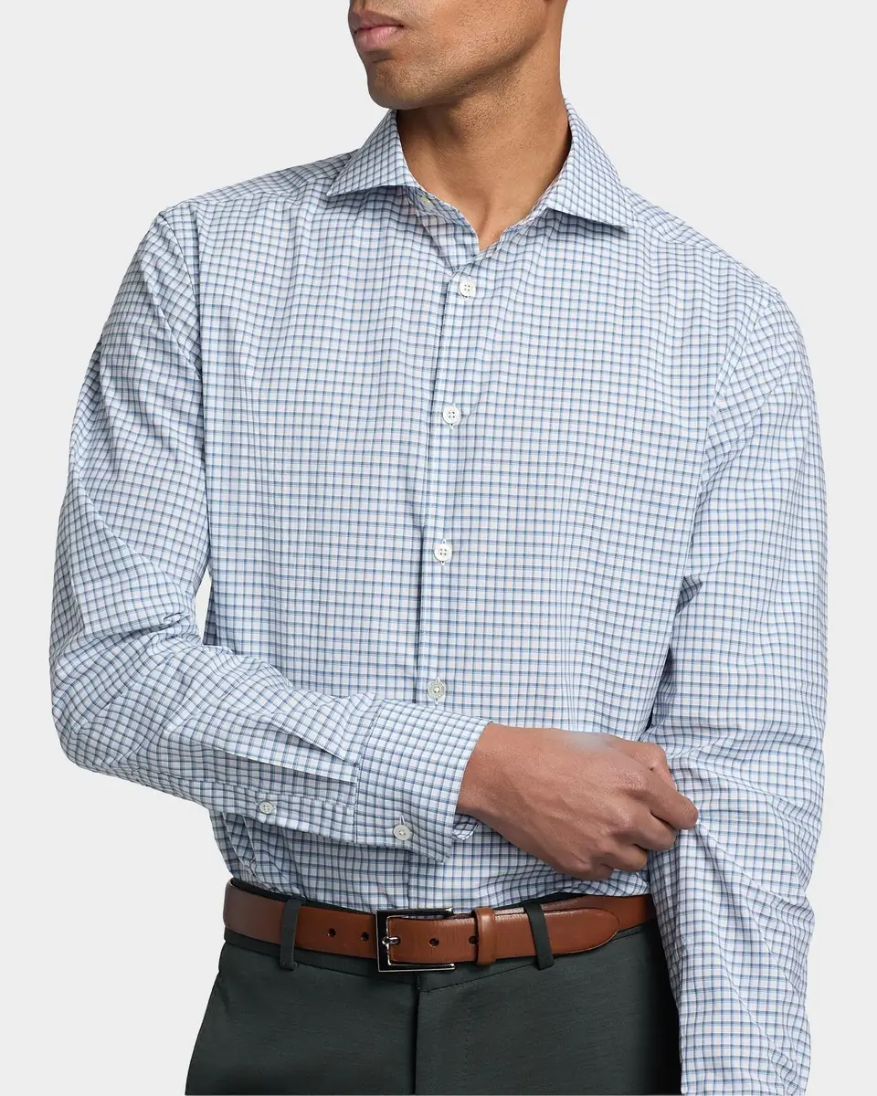Canali Men's Cotton Windowpane Check Sport Shirt | Thumbnail 4 Canali Men's Cotton Windowpane Check Sport Shirt | Thumbnail 4