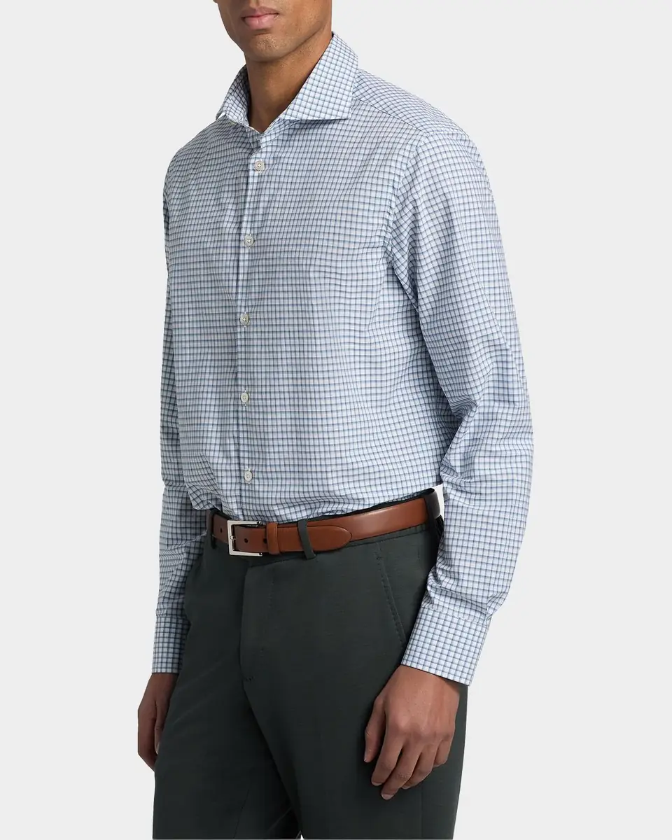 Canali Men's Cotton Windowpane Check Sport Shirt | Thumbnail 6 Canali Men's Cotton Windowpane Check Sport Shirt | Thumbnail 6