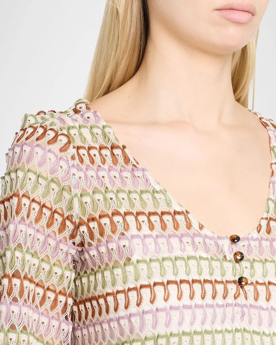 Veronica Beard Novien Crochet Mini Dress | Thumbnail 4