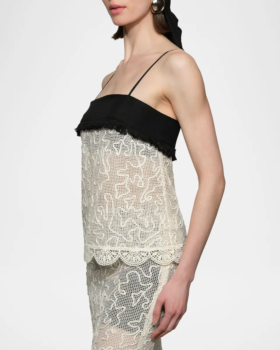 Et Ochs Jayde Square-Neck Embroidered Net Top | Thumbnail 4 Et Ochs Jayde Square-Neck Embroidered Net Top | Thumbnail 4