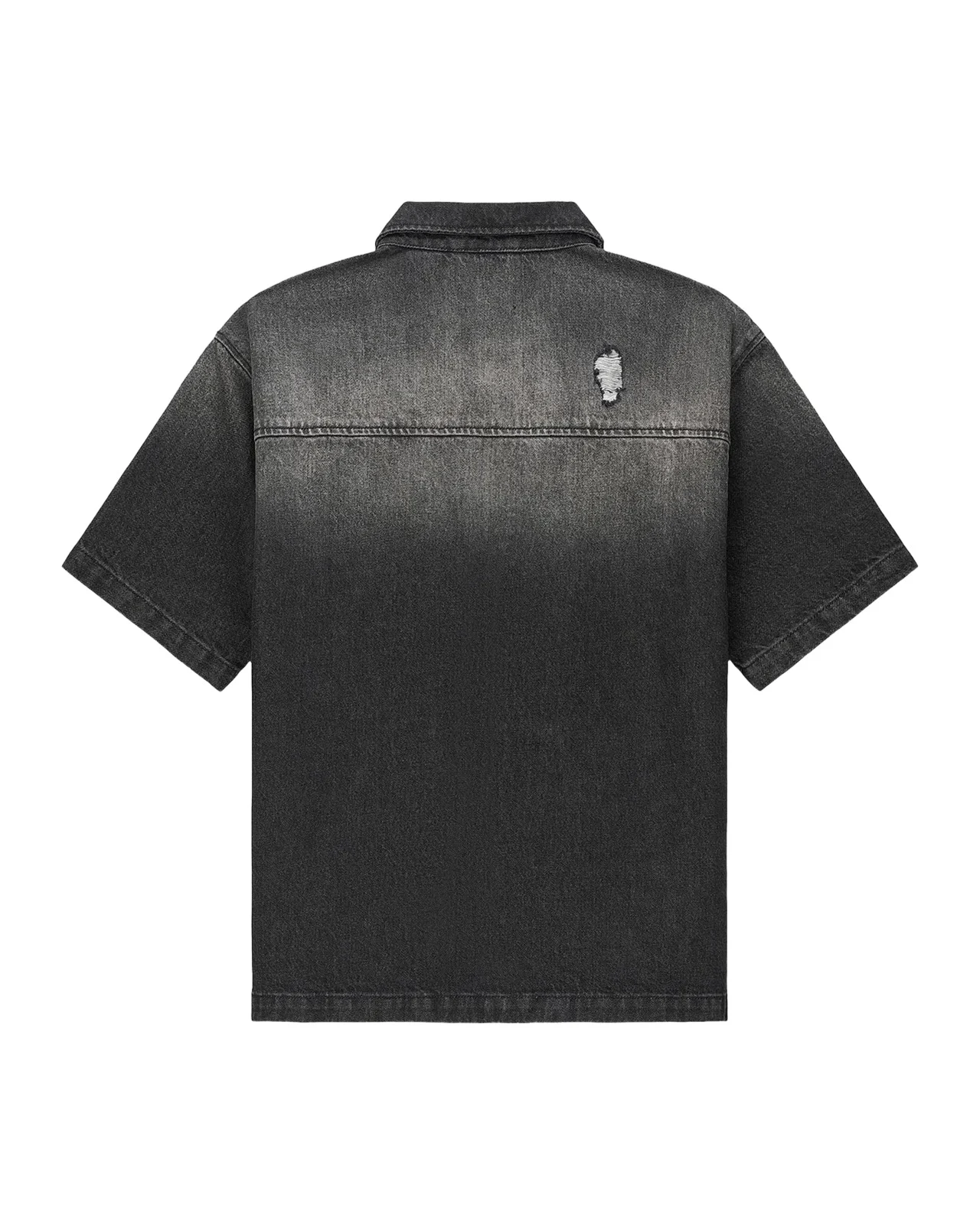 RTA Men's Zeno Full-Zip Denim Short-Sleeve Shirt