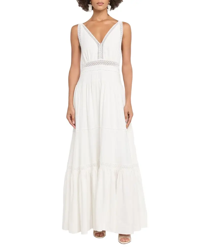 Alessia Tiered Lace-Trim Maxi Dress Alessia Tiered Lace-Trim Maxi Dress