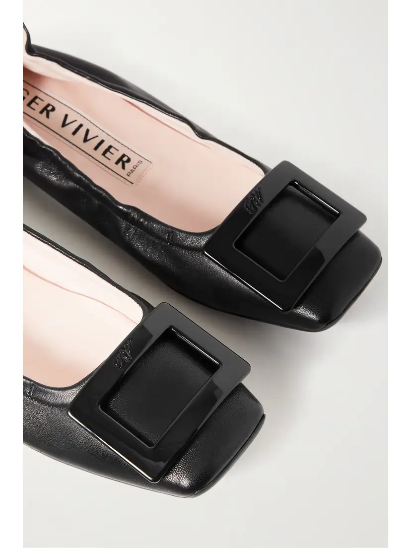 Roger Vivier Viv Pockette Leather Ballet Flats | Thumbnail 4