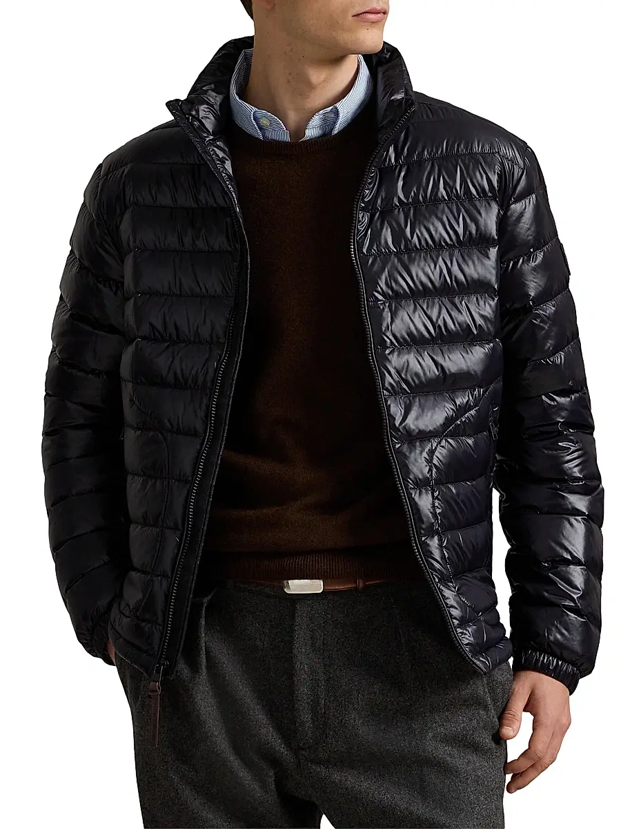 Polo Ralph Lauren Men's Glossy Quilted Down Zip-Up Jacket | Thumbnail 3 Polo Ralph Lauren Men's Glossy Quilted Down Zip-Up Jacket | Thumbnail 3