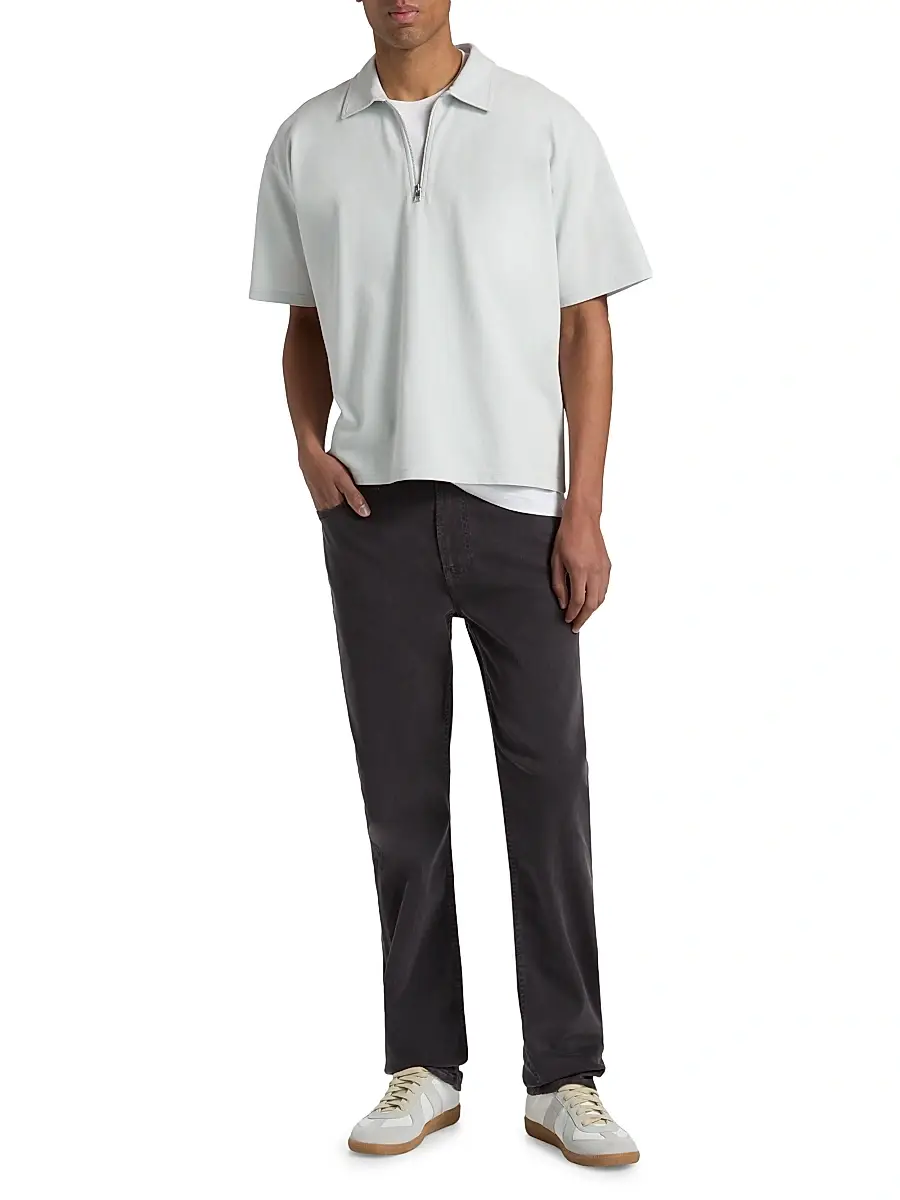 Frame Men's Pique Half-Zip Polo Shirt | Thumbnail 2 Frame Men's Pique Half-Zip Polo Shirt | Thumbnail 2