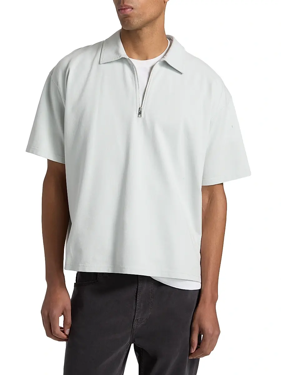 Frame Men's Pique Half-Zip Polo Shirt | Thumbnail 3 Frame Men's Pique Half-Zip Polo Shirt | Thumbnail 3