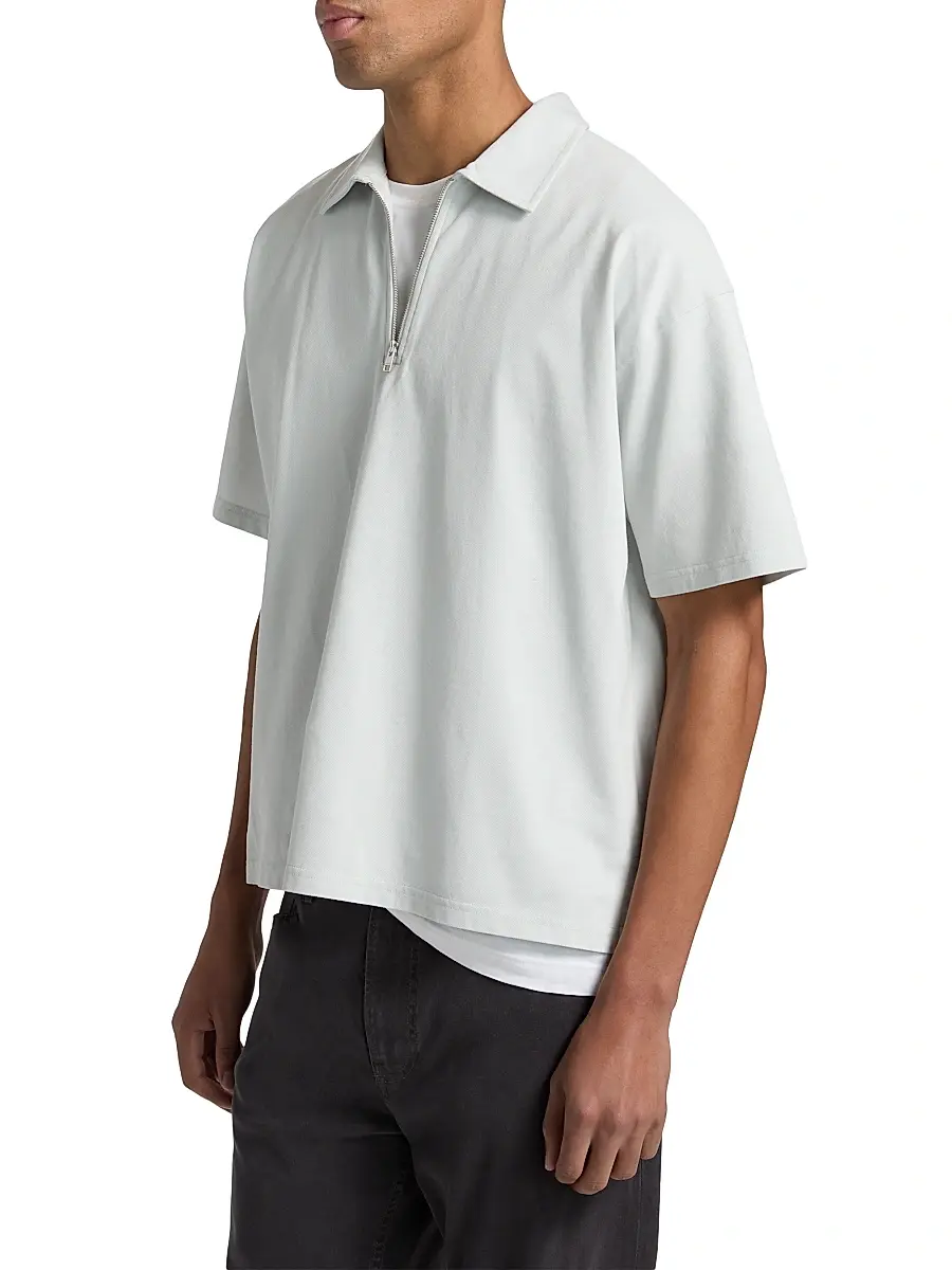 Frame Men's Pique Half-Zip Polo Shirt | Thumbnail 4 Frame Men's Pique Half-Zip Polo Shirt | Thumbnail 4