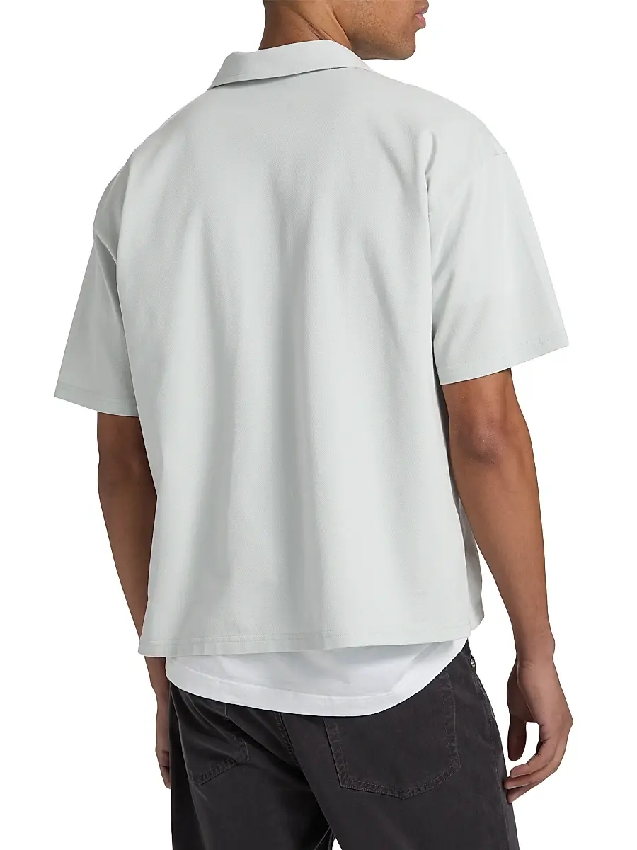 Frame Men's Pique Half-Zip Polo Shirt | Thumbnail 5 Frame Men's Pique Half-Zip Polo Shirt | Thumbnail 5