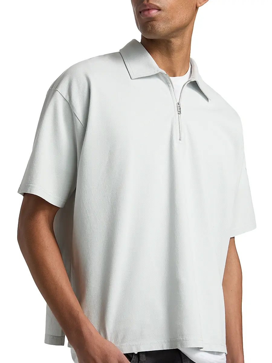 Frame Men's Pique Half-Zip Polo Shirt | Thumbnail 6 Frame Men's Pique Half-Zip Polo Shirt | Thumbnail 6