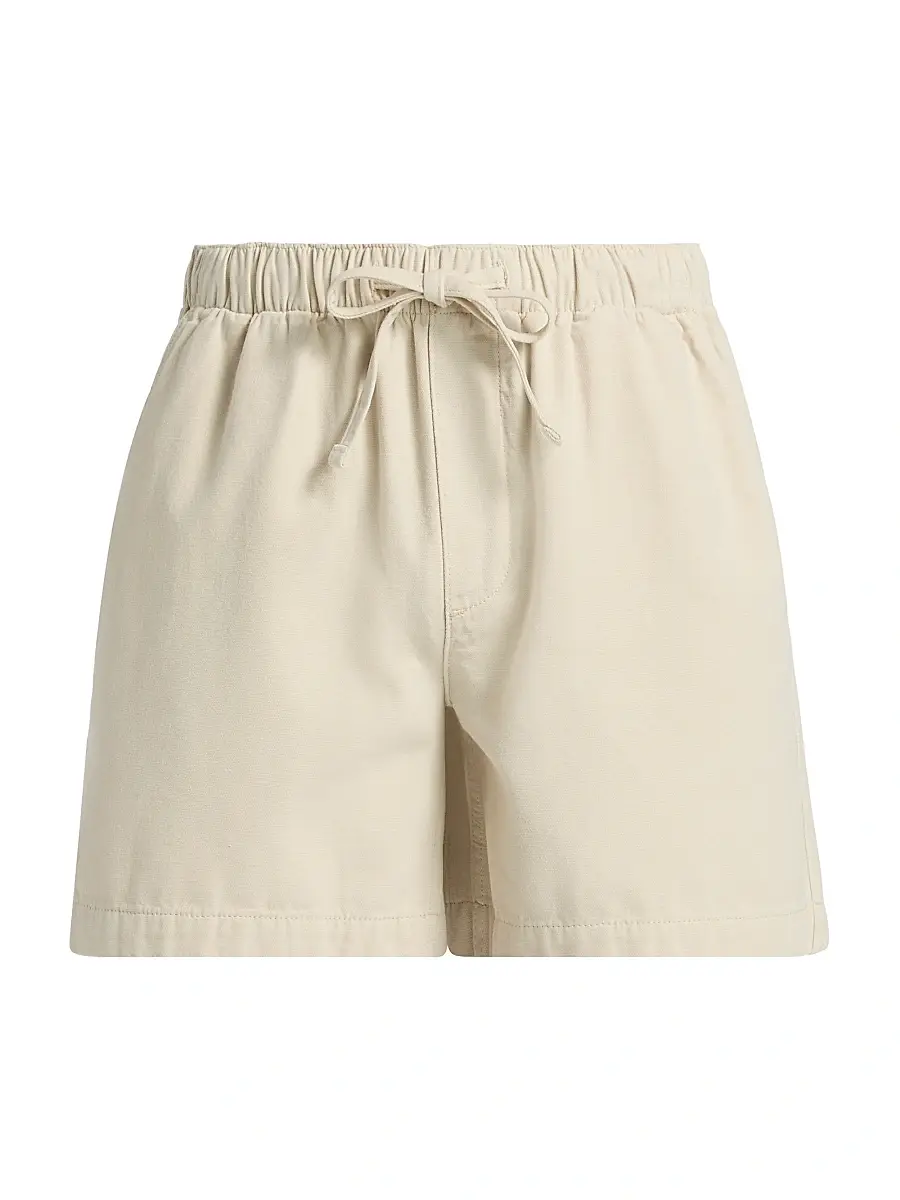 FRAME Men's Cotton Canvas Drawstring Shorts - Off White | Image 1 FRAME Men's Cotton Canvas Drawstring Shorts - Off White | Image 1