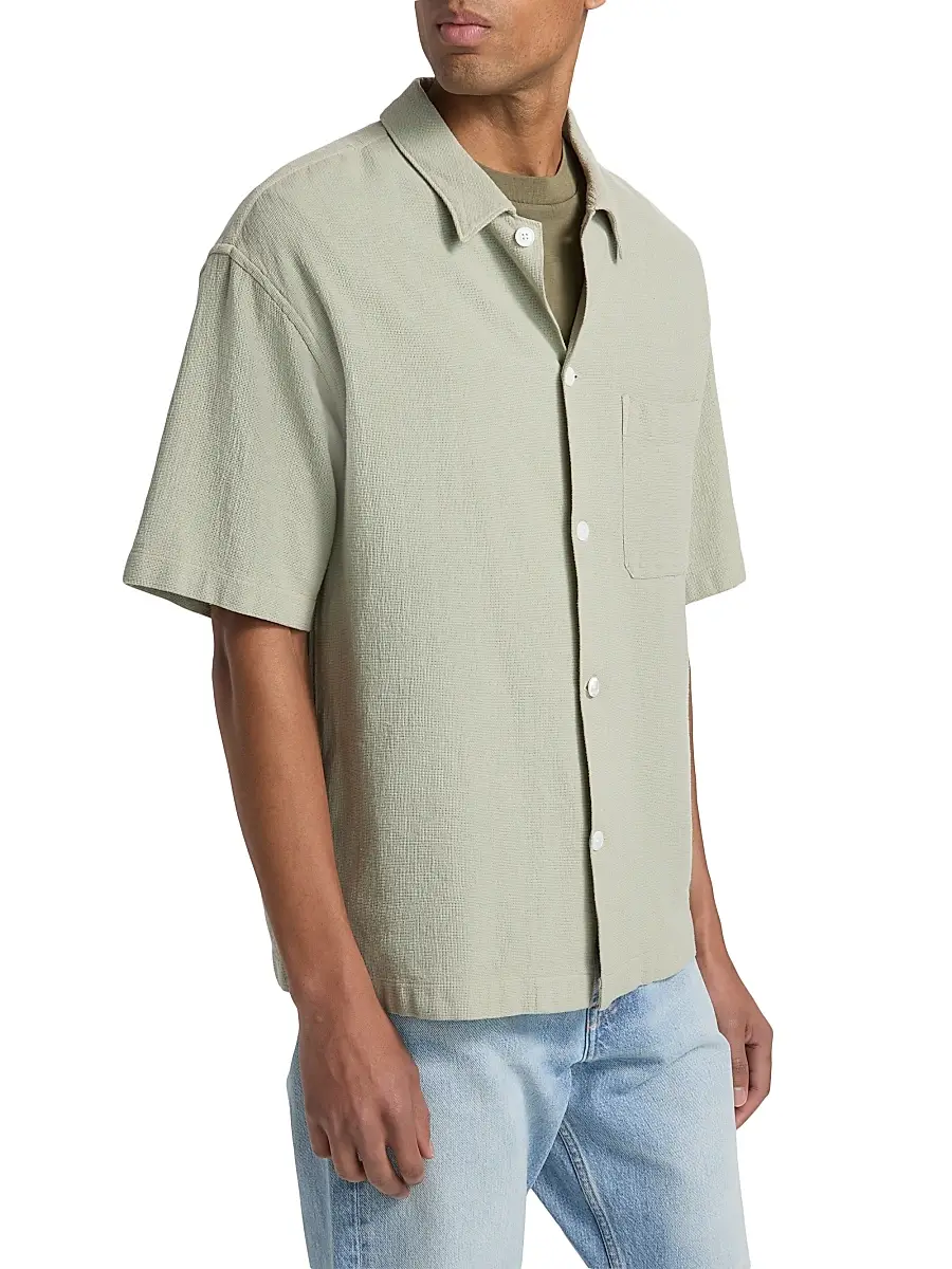 Frame Men's Open Weave Short-Sleeve Shirt | Thumbnail 4 Frame Men's Open Weave Short-Sleeve Shirt | Thumbnail 4